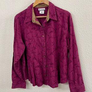 Columbia River Resort Berry Snap-Up Shirt with Tone on Tone Embroidery Pattern